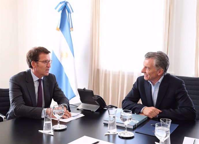 Reunión entre Alberto Núñez Feijóo y el presidente de Argentina, Mauricio Macri