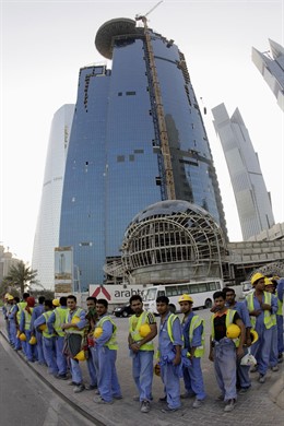 Trabajadores en Qatar
