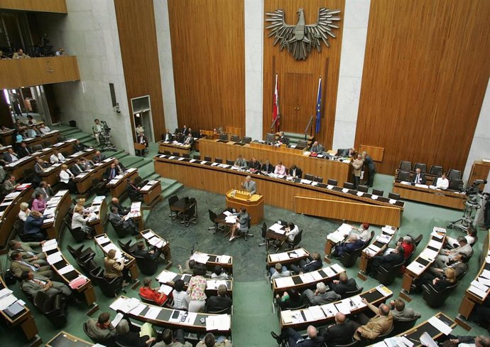Imagen de archivo del plenario de la Cámara Baja del Parlamento de Austria