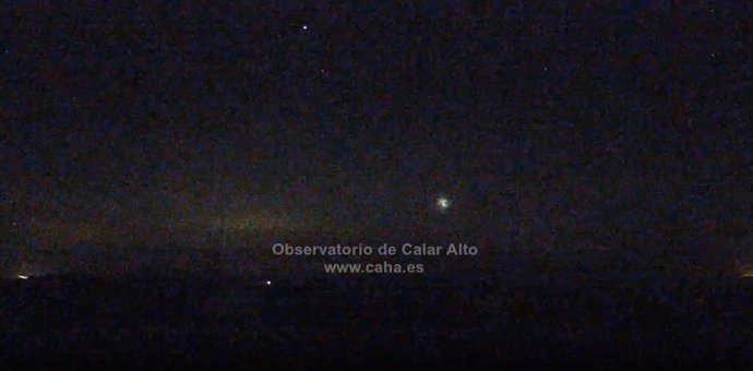 Bola de fuego vista desde el Observatorio de Calar Alto en Almería este pasado lunes