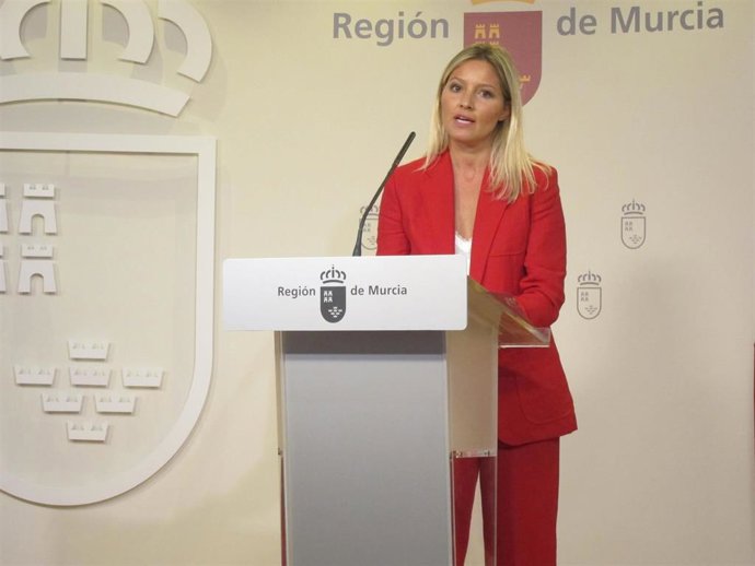La portavoz del Gobierno regional, Ana Martínez Vidal, en la rueda de prensa posterior al Consejo de Gobierno