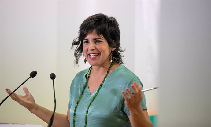 La coordinadora de Podemos Andalucía, Teresa Rodríguez, en rueda de prensa la pasada semana
