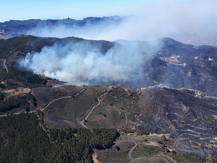 Imagen aérea del incendio de Gran Canaria