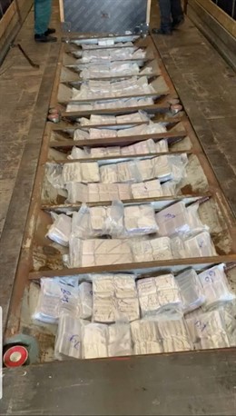 Cantidad de droga incautada en el remolque de un camión hacia Algeciras