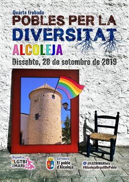 Cartel de la Trobada de Pobles per la Diversitat en Alcoleja, Alicante