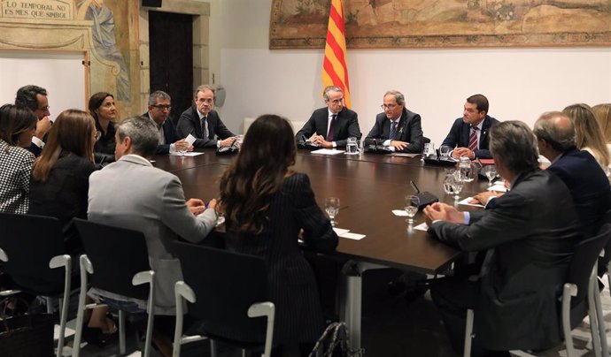 El presidente de la Generalitat, Quim Torra, reunido este miércoles con la junta directiva del Círculo de Economía