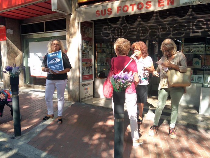 Protesta de comerciants del barri barceloní de Sant Antoni