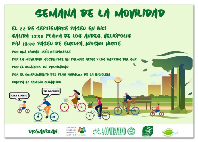 Programación semana de la movilidad de asociaciones sevillanas