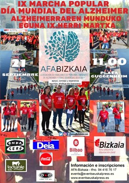 Cartel de la IX Marcha del Día Mundial del Alzhemer en Bilbao.
