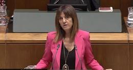 La secretaria general del PSE, Idoia Mendia, en el Pleno de Política General del Parlamento Vasco