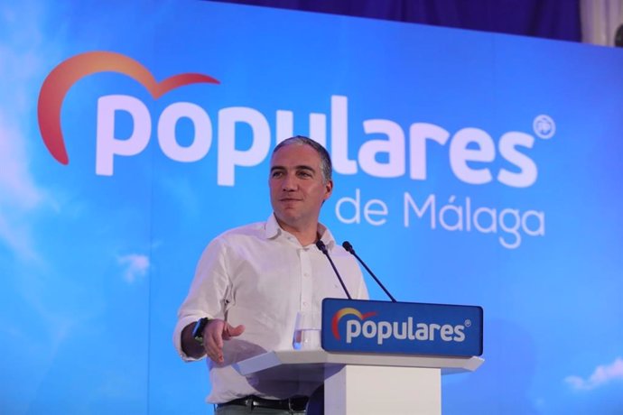 El presidente del PP de Málaga, Elías Bendodo, interviene en un acto del partido.