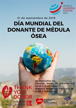 Cartel de ADMO en Extremadura con motivo del Día Mundial del Donante de Médula Ósea