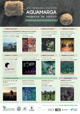 Calendario de actividades de 'Aguamarga residencias de creación'