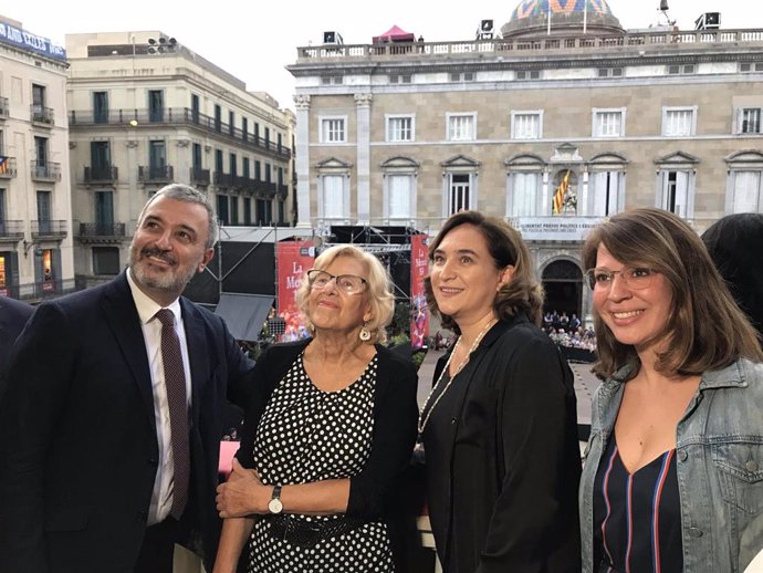 Jaume Collboni, Manuela Carmena, Ada Colau y Janet Sanz