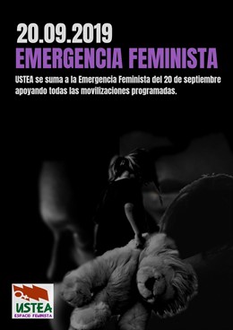 Imagen del cartel de convocatoria de la manifestación Emergencia Feminista de Ustea.