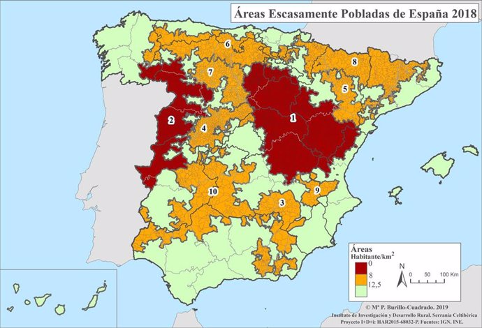 La Asociación Serranía Celtibérica cree que las diez áreas escasamente pobladas de España deben tener ventajas fiscales