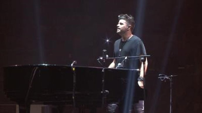 Pablo López durante su concierto de anoche en Madrid