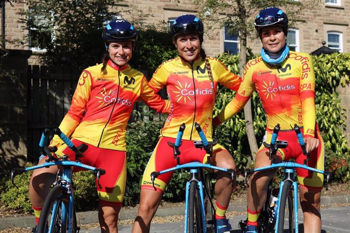 Las ciclistas españolas Mavi García, Leyre Oyarbide y Sheyla Gutiérrez