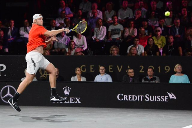 Jack Sock, durante un partido de la Laver Cup.