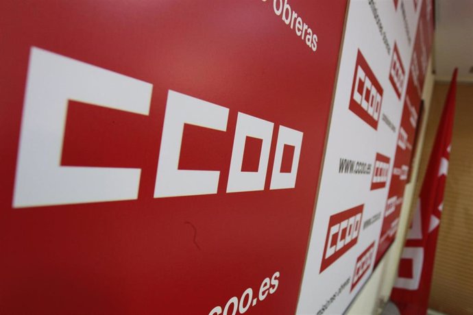 Logo CCOO, Comisiones Obreras, cartel CCOO