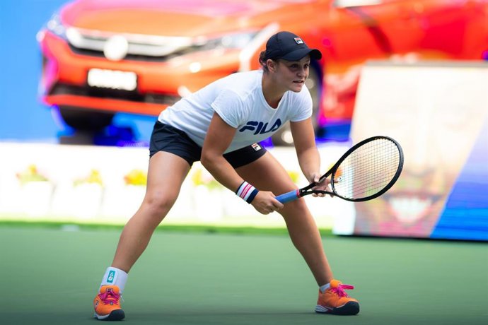 Ashleigh Barty of Australia during practice at the 2019 Dongfeng Motor Wuhan Open Premier 5 tennis tournament