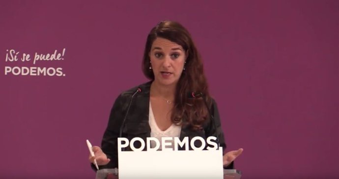 Rueda de prensa de Noelia Vera, portavoz del Consejo de Coordinación de Podemos