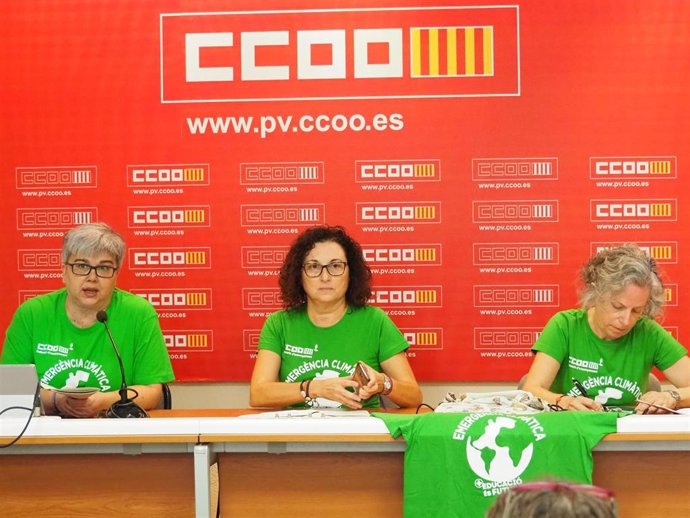 Rueda de prensa de FE CCOO PV miedo la emergencia climática