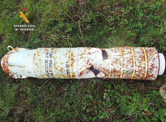 Proyectil destruido por la Guardia Civil