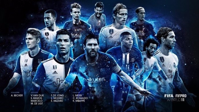 Fútbol.- El Real Madrid reina en el once ideal de la FIFA, con Messi, De Jong y 