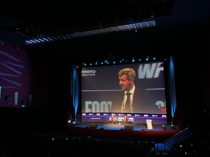Miguel Ángel Gil Marín en su participación en World Football Summit 2019