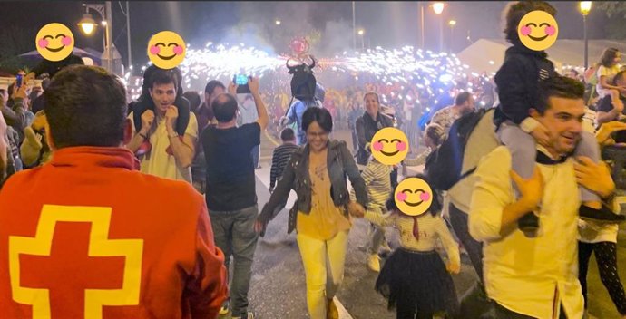 La Cruz Roja atendió en el cuarto día de fiestas a una persona en el Toro de Fuego, por quemaduras en ambos brazos.