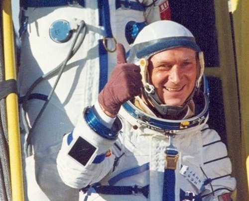 Sigmund Jahn, al regreso de su viaje al espacio
