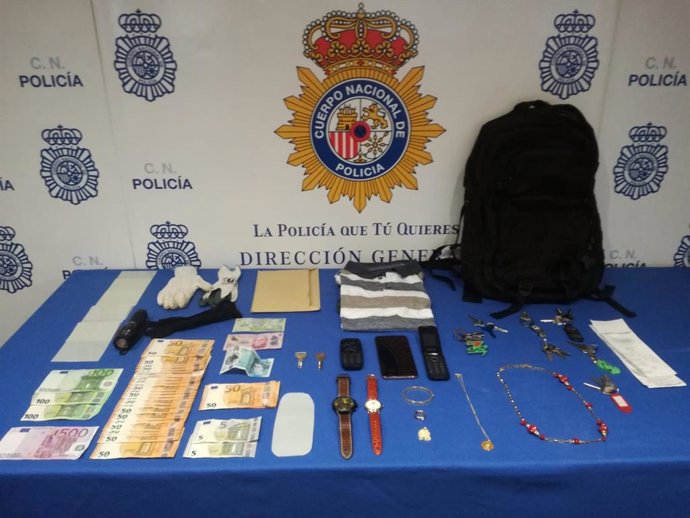 Objetos sustraídos del detenido por robar en tres domicilios de Palma