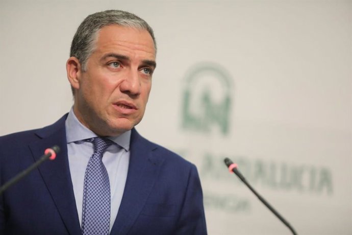 El consejero de Presidencia, Administración Pública e Interior, Elías Bendodo, en rueda de prensa posterior al Consejo de Gobierno.