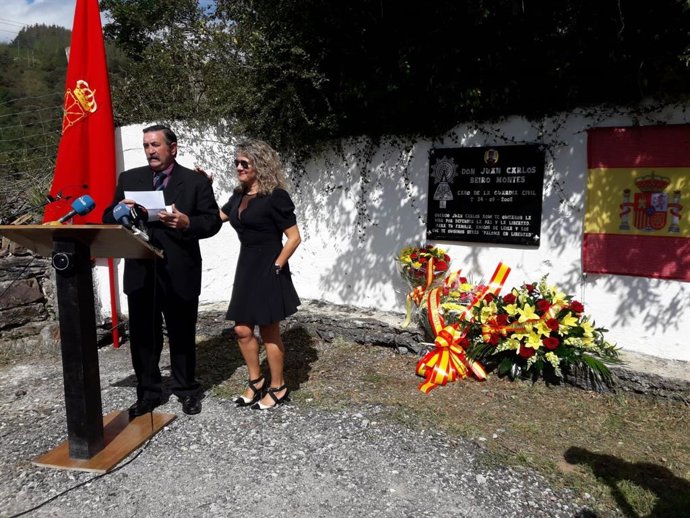 María José Rama, viuda de Juan Carlos Beiro, asesinado por ETA en 2002, durante el acto de este martes en Leitza.