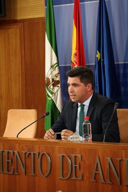 El presidente de la comisión de investigación de la Faffe, Enrique Moreno, en rueda de prensa.