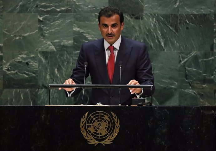 El emir de Qatar, Tamim bin Hamad al Zani, ante la Asamblea General de Naciones Unidas