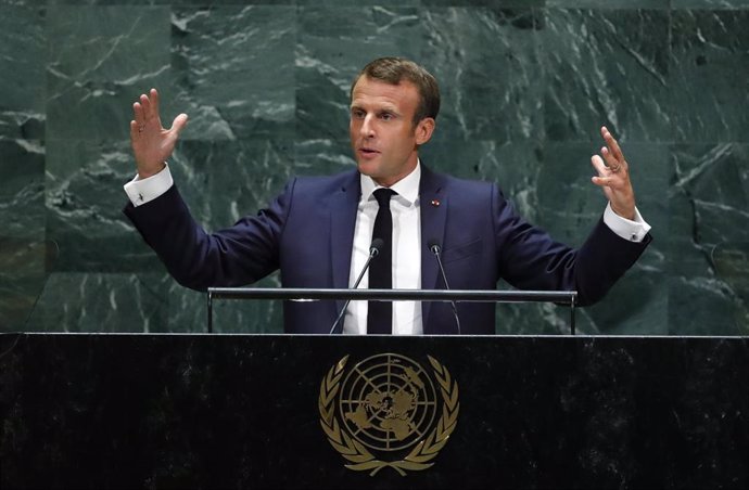 Emmanuel Macron Durante La 74 Asamblea General De La ONU.