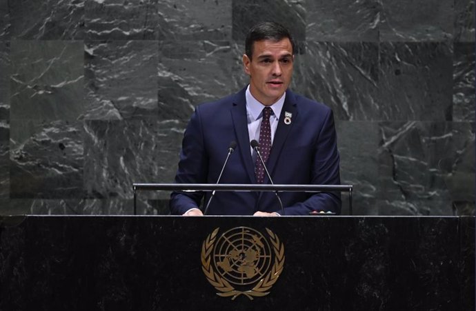 El presidente del Gobierno, Pedro Sánchez, en su discurso ante la ONU