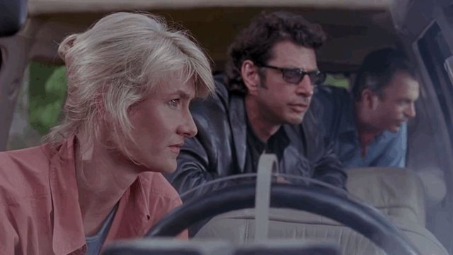 Sam Neill, Laura Dern y  Jeff Goldblum en Jurassic Park