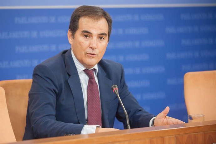 José Antonio Nieto, portavoz parlamentario del PP-A, en rueda de prensa.