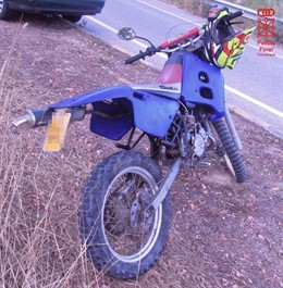 Imagen del ciclomotor que conduciá el menor de 16 años sancionado por la Policía Foral