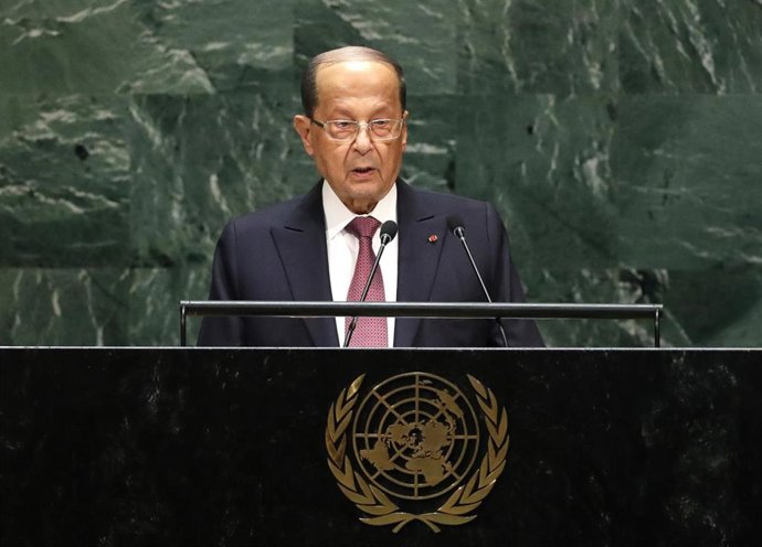 El presidente de Líbano, Michel Aoun, ante la Asamblea General de Naciones Unidas