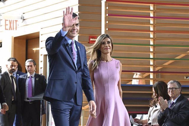 El presidente del Gobierno en funciones, Pedro Sánchez y su mujer, Begoña Gómez, a su llegada al acto Goalkeepers de la Fundación Bill y Melinda Gates, en Nueva York (EE.UU), a 25 de septiembre de 2019.