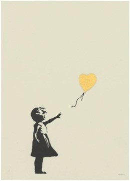 El grabado 'Niña con globo' de Banksy