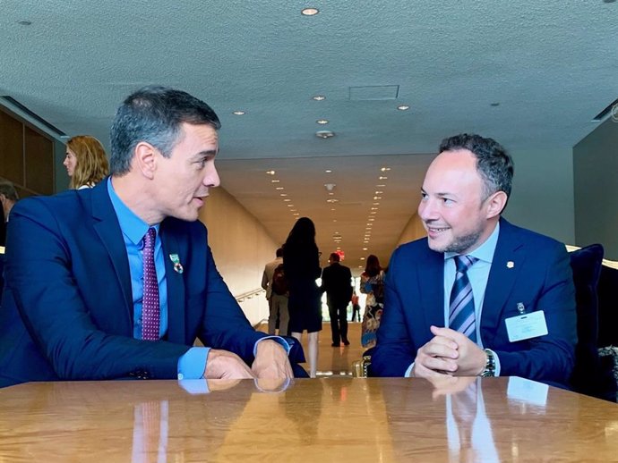 El presidente del Gobierno español Pedro Sánchez y el jefe del Govern d'Andorra Xavier Espot sere úne en las Naciones Unidas