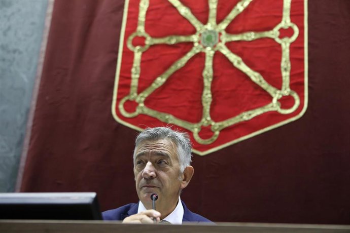 Koldo Martínez (Geroa Bai) durante la sesión de constitución del Parlamento de Navarra.