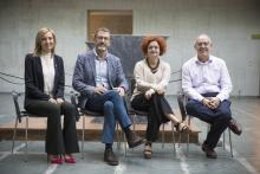 Cristina Ibarrola (Navarra Suma), Javier Lecumberri (PSN), Blanca Regúlez (Geroa Bai) y Adolfo Araiz (EH Bildu).