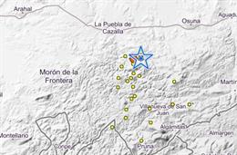 Lugar donde ha tenido lugar el último terremoto en la provincia de Sevilla