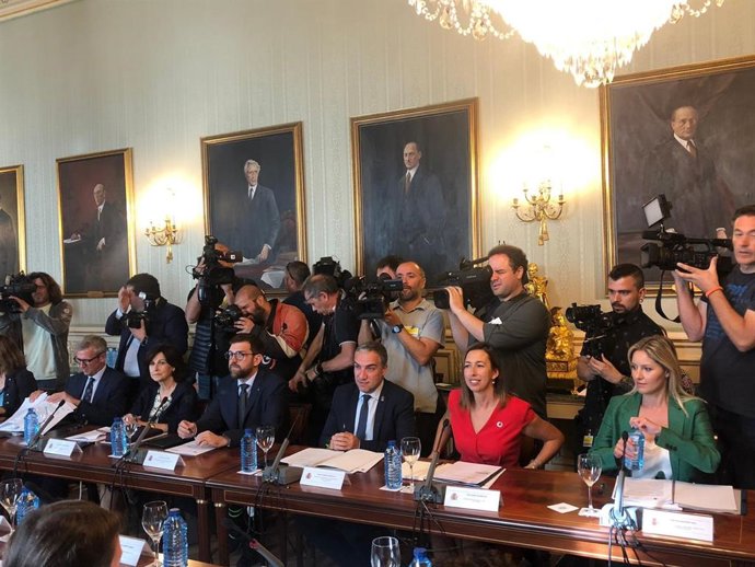 El consejero de la Presidencia, Elías Bendodo, durante la Conferencia para Asuntos Relacionados con la Unión Europea celebrada en Madrid